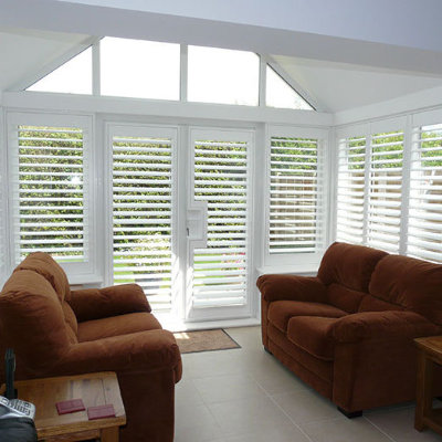 Conservatory shutters white