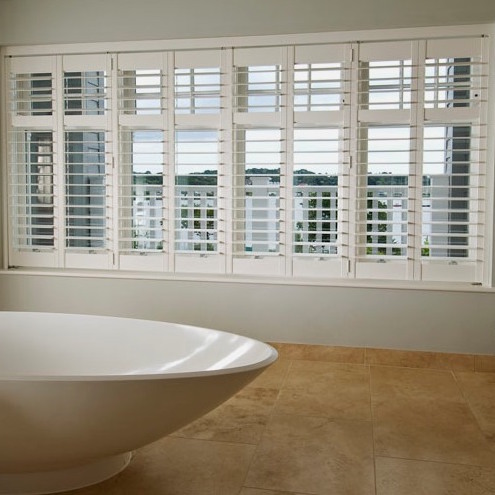 Bathroom shutters in white